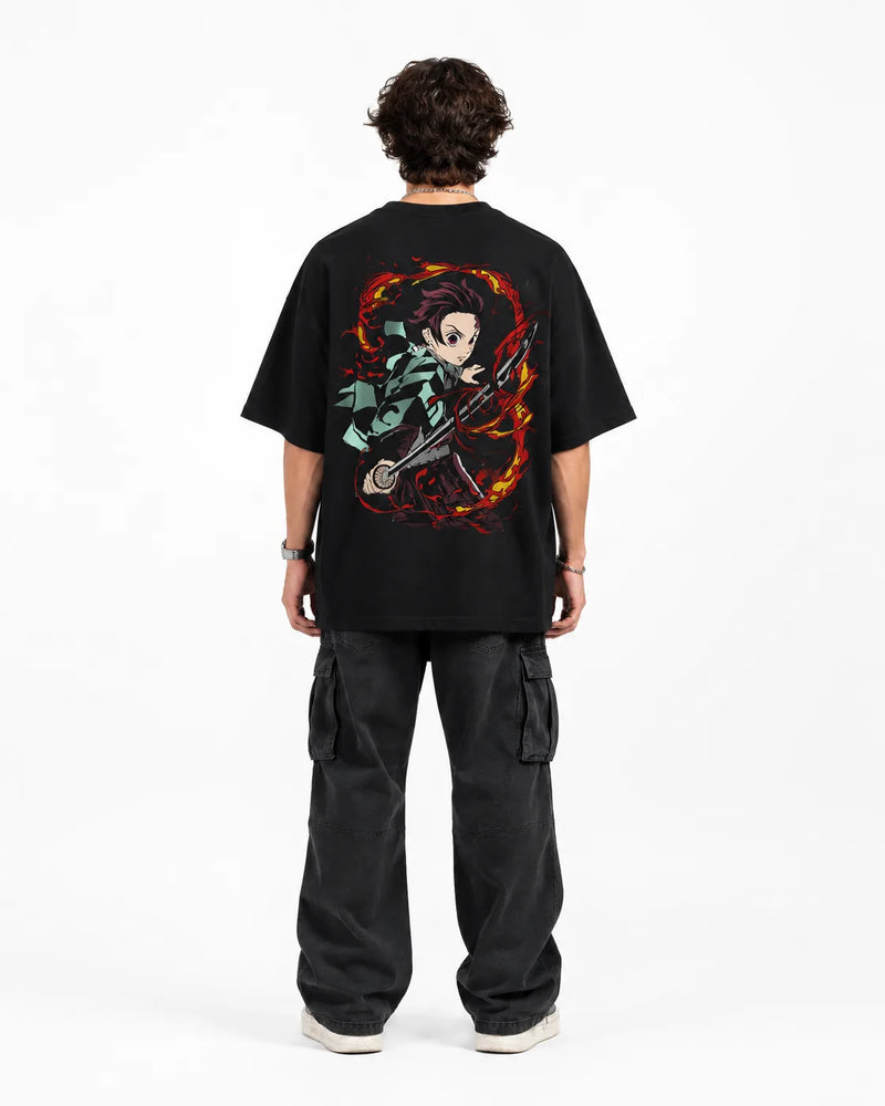 Tanjiro Kamado Flame Breathing Oversized T-Shirt